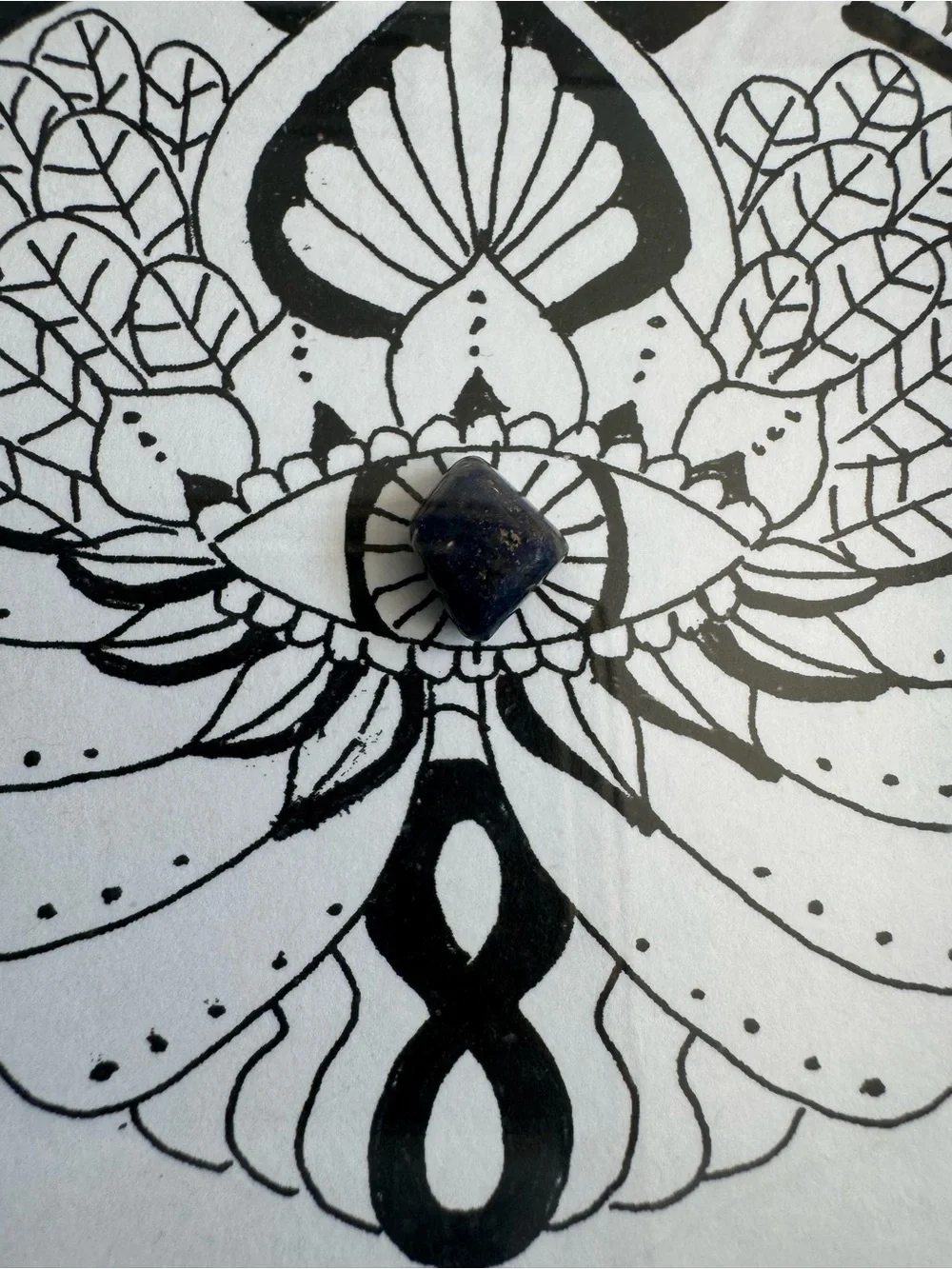 Black Framed Hamsa Wall Art with Yellow Citrine Accents